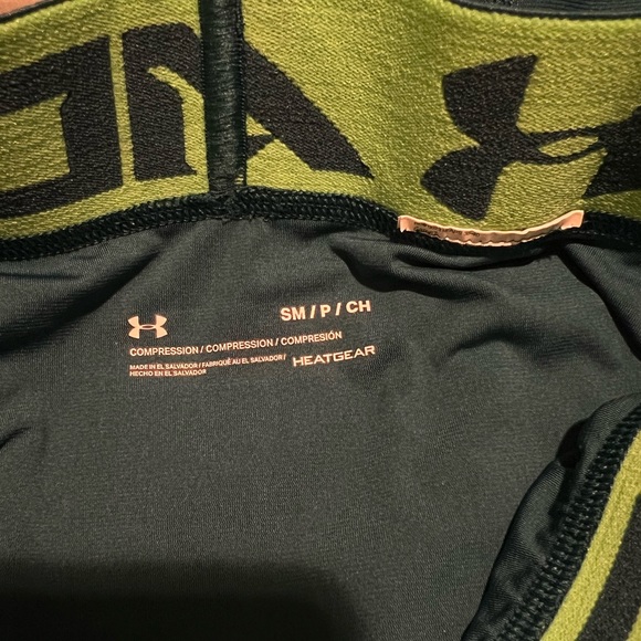 Men’s Under Armour Compression Green Running Leggings Active - Picture 3 of 5